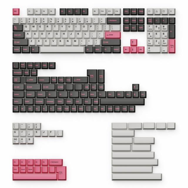 Keychron Cherry Profile Double - Shot PBT Full Set 219 Keycaps - Dolch Pink 