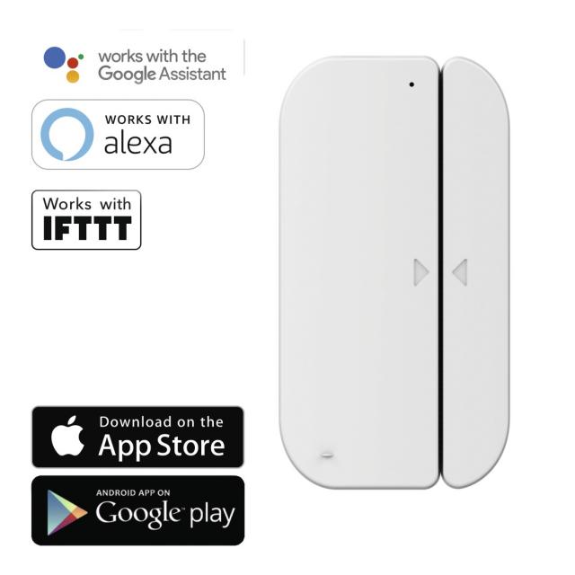 Сензор за прозорец / врата HAMA WiFi 176553, Amazon Alexa, Google Assistant, Бял 