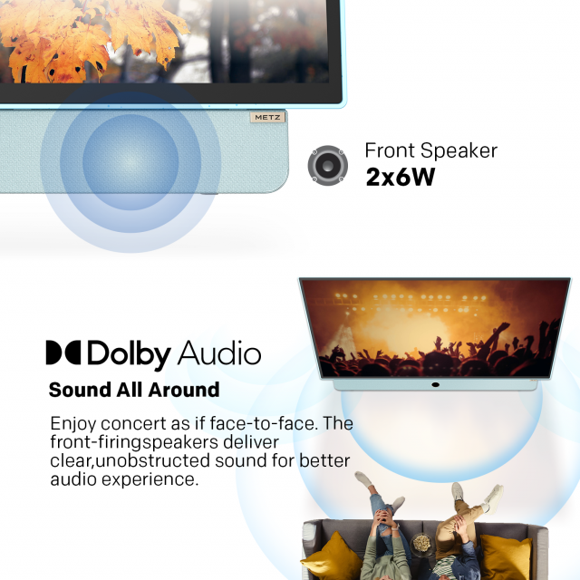 METZ Портативен телевизор  24MPE7000Y 24" LED FHD(1920x1080) GoogleTV, HDR10, син 