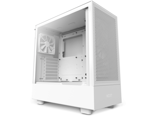 Case NZXT H5 Flow RGB Matte White, Mid-Tower 