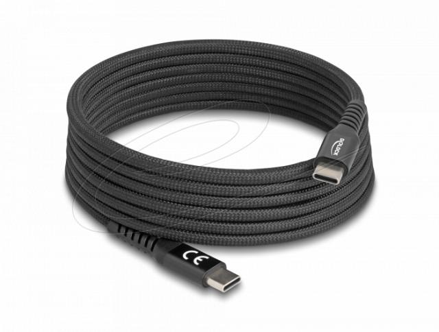 Delock USB 2.0 Cable USB Type-C™ male to male with magnetic textile jacket PD 3.0 60 W 2 m 