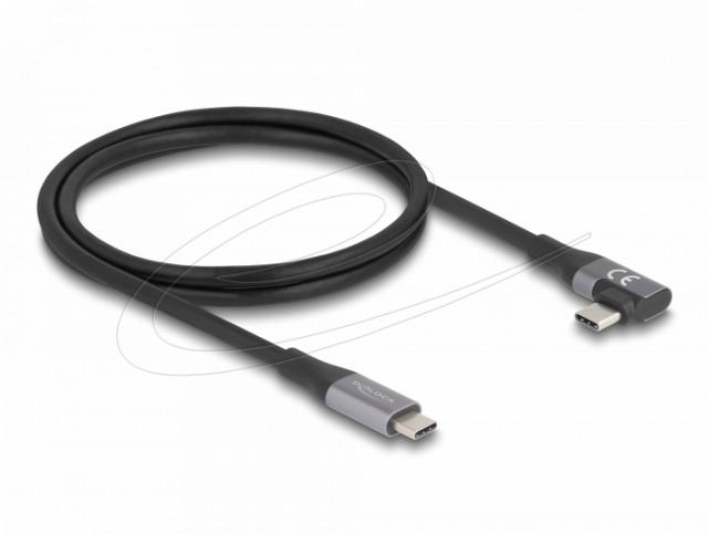 Delock USB 40 Gbps cable angled left / right USB PD 3.1 Extended Power Range 240W, 1 m 
