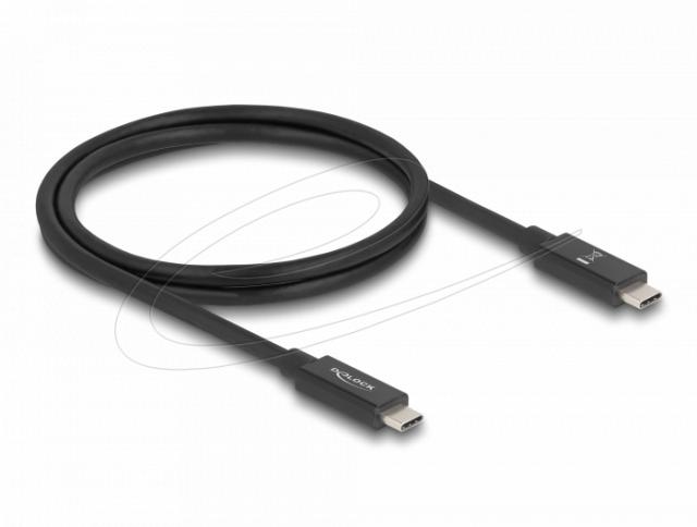 Delock USB 80 Gbps Cable USB Type-C™ male to male 16K 60 Hz PD 3.1 240 W E-Marker coaxial 1 m black 