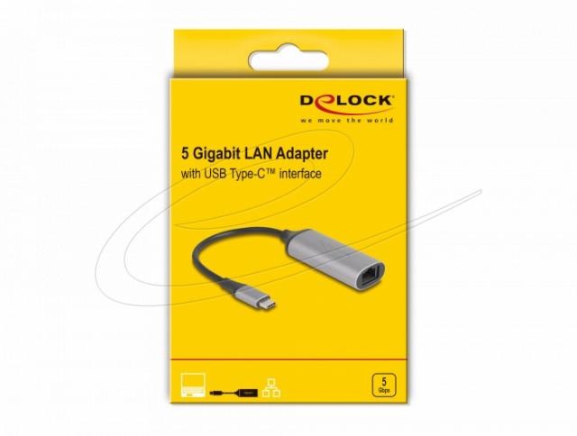 Delock Мрежов адаптер USB Type-C към 5 GbpsLAN 