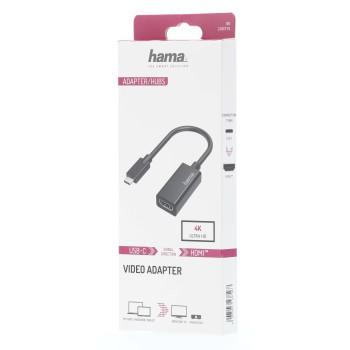Адаптер HAMA 200315, USB-C мъжко - HDMI женско, Ultra HD, 4K, Черен 