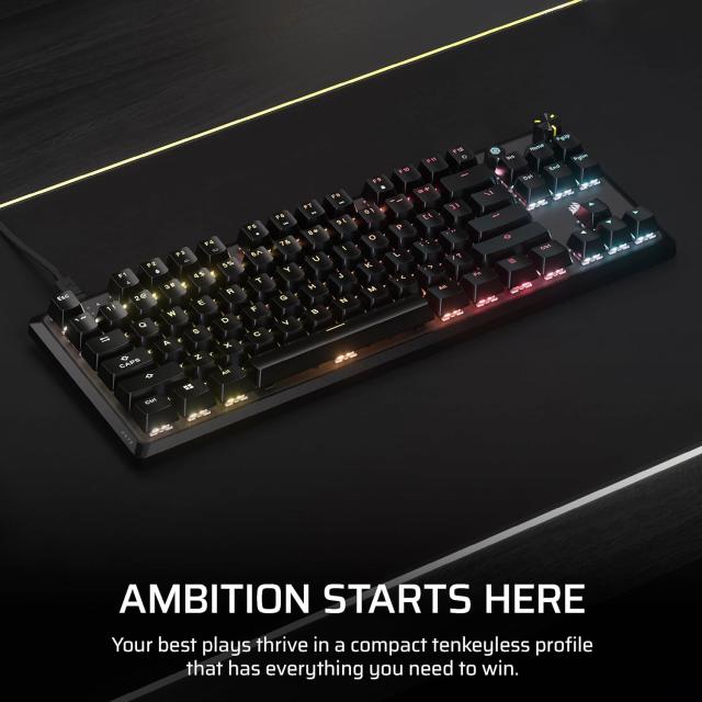 Геймърскa механична клавиатура Corsair K70 RGB MK.2 Core TKL, Corsair MLX Red суич 