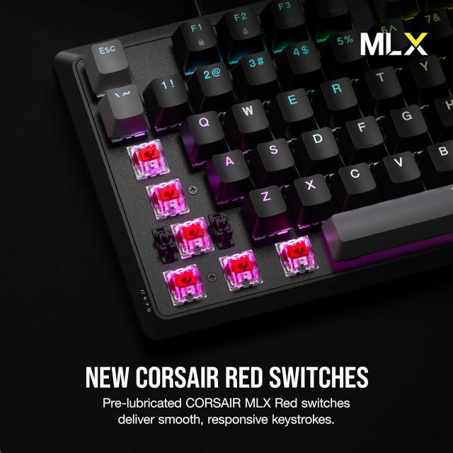 Геймърска механична клавиатура CORSAIR K70 Core RGB Corsair Linear Red Switch - Carbon Gray 