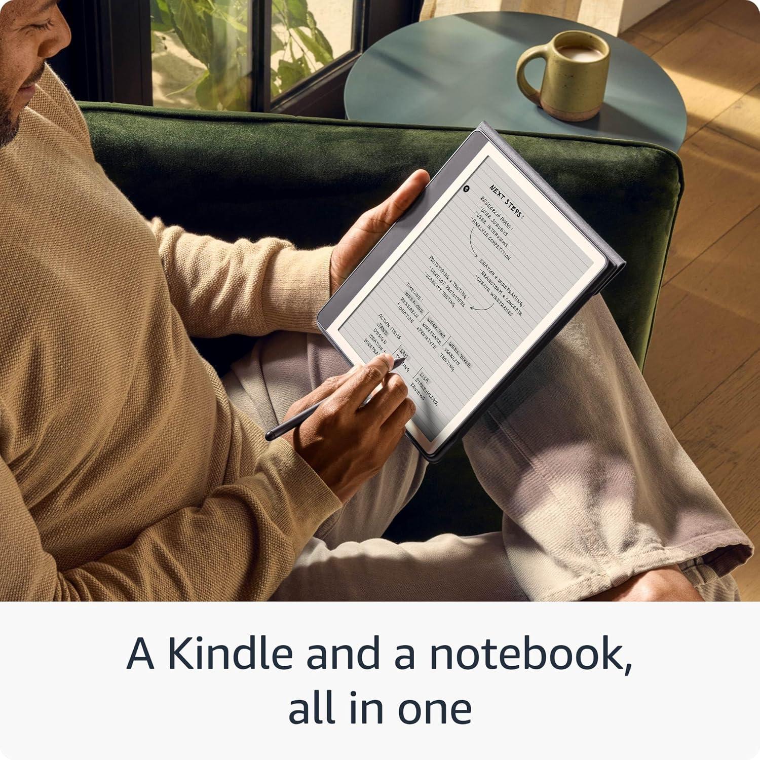 Amazon Kindle Scribe (2024) четец 64GB - 10.2" - с Premium Pen, тъмно сив