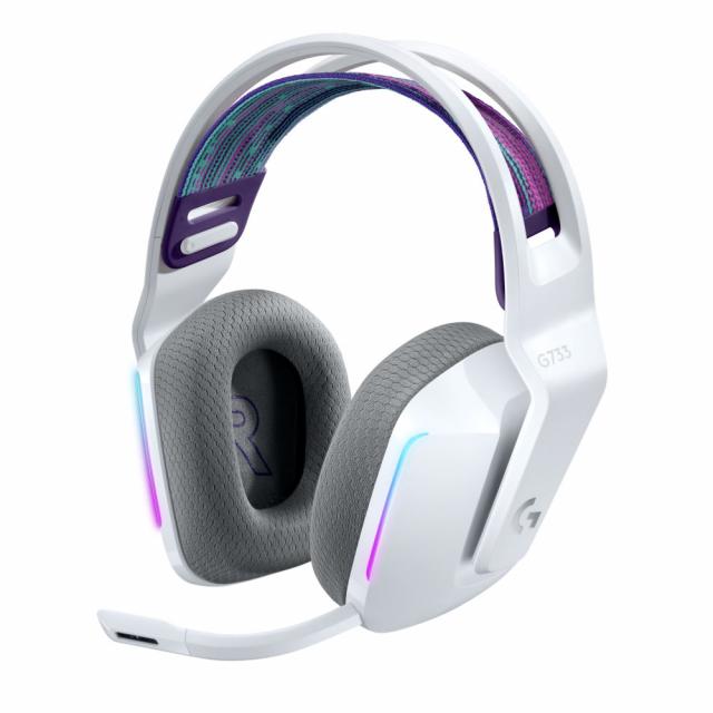 Gaming Earphone Logitech G733 Lightspeed Wireless RGB, Microphone, White 
