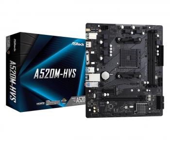Дънна платка ASRock A520M-HVS, Socket AM4, mATX