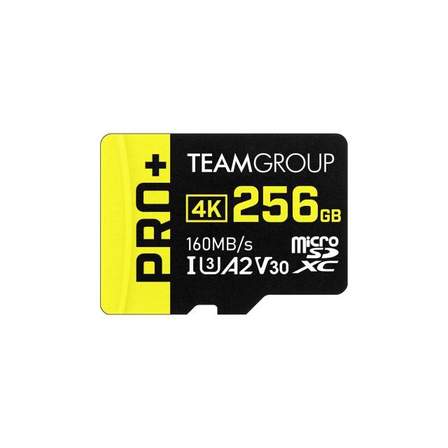 Карта памет Team Group PRO Plus microSDXC 256GB, UHS-I U3, A2, V30 + SD Адаптер