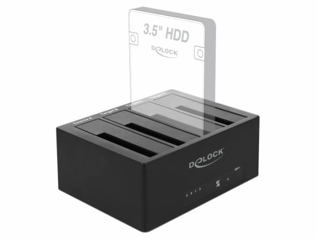 Delock SuperSpeed USB 5 Gbps Docking Station for 4 x SATA HDD / SSD with Clone Function 