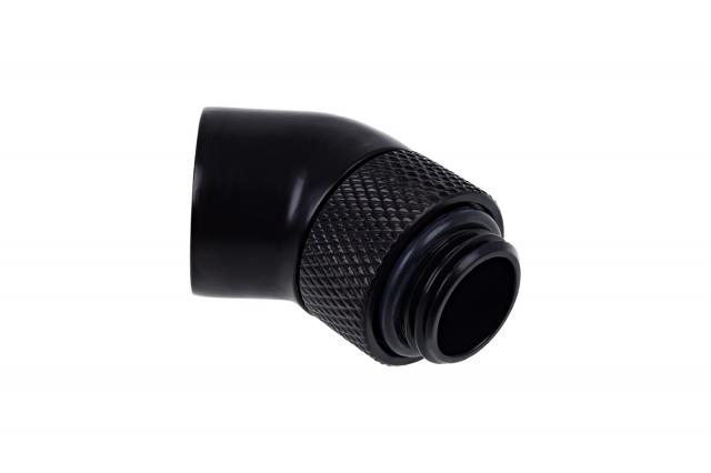 Alphacool Eiszapfen angled adaptor 45° rotatable G1/4 outer thread to G1/4 inner thread - deep black 