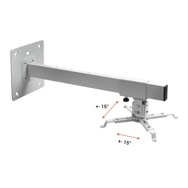 Стойка за проектор за стена Celexon Multicel WM800, до 15 кг, регулируема, бял 