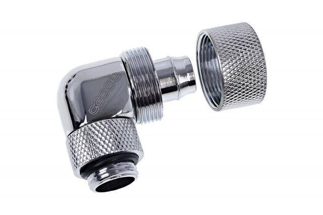 Alphacool Eiszapfen 16/10mm compression fitting 90° rotatable G1/4 - chrome 