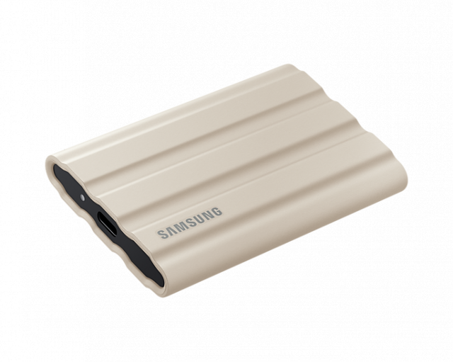External SSD Samsung T7 Shield, 2TB USB-C, Moonrock Beige 