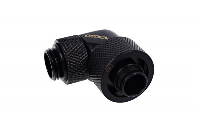 Alphacool Eiszapfen 16/10mm compression fitting 90° rotatable G1/4 - deep black 