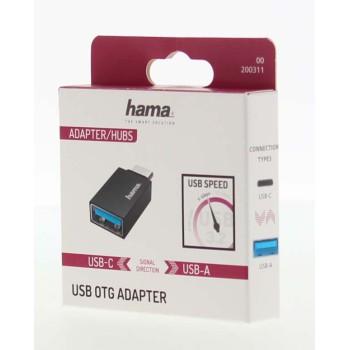 Адаптер HAMA OTG USB-C мъжко-USB 3.2 Gen 1 A женско, 5Gbit/s Черен 