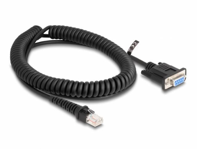 Delock Coiled Cable RJ50 male to D-Sub 9 female 1.5 m black 