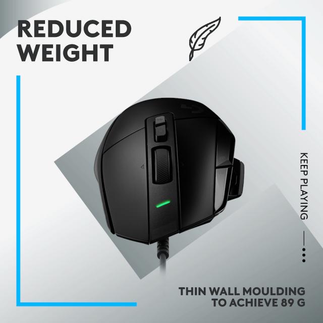 Геймърска мишка Logitech, G502 X, Оптична,  Жична, USB, Черна 