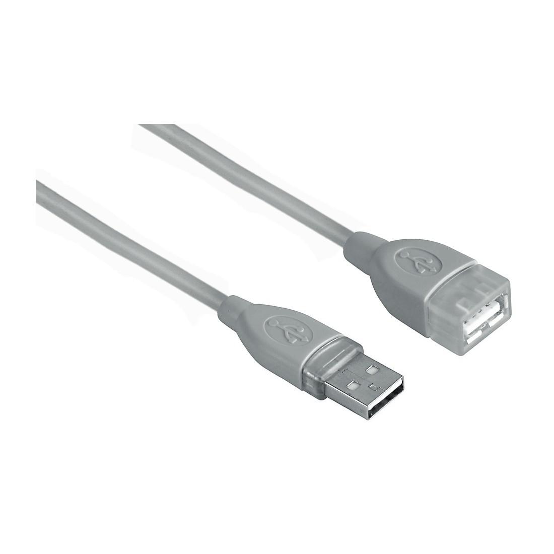 Удължителен кабел HAMA 45040 USB-A женско - USB-А мъжко, 3 м, 1 звезда, екраниран