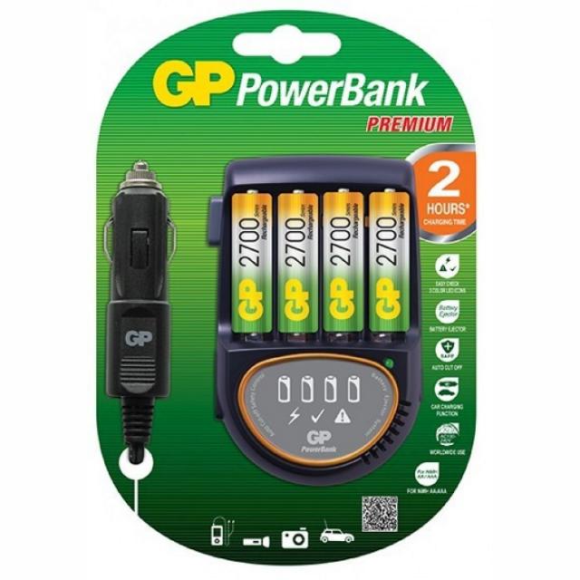 Зарядно устройство GP PB50GS270, 4 AA, NiMH 2700mAh, FAST, 12V & 220V