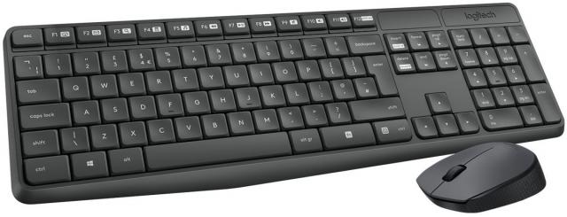 Wireless Keyboard and mouse set Logitech MK235, Black 