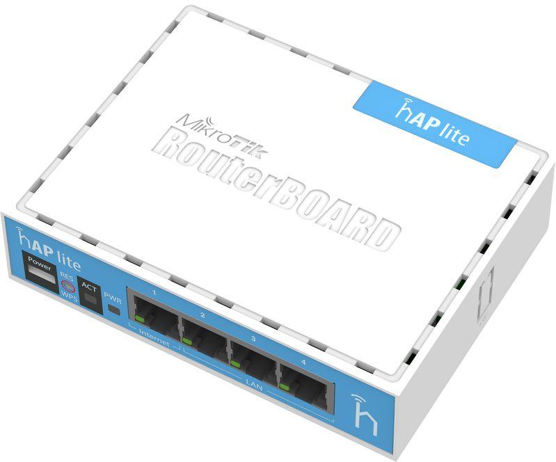 Безжичен Access Point MikroTik hAP lite RB941-2nD, 32MB RAM, 4xLAN, built-in 2.4Ghz 802.11b/g/n, Classic