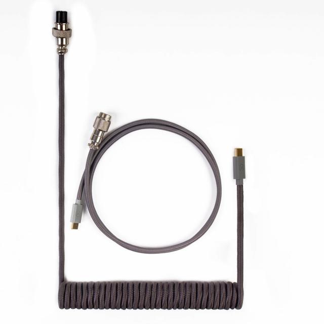 Cable Keychron Coiled Aviator Custom USB Cable, USB-C - USB-C, Grey 