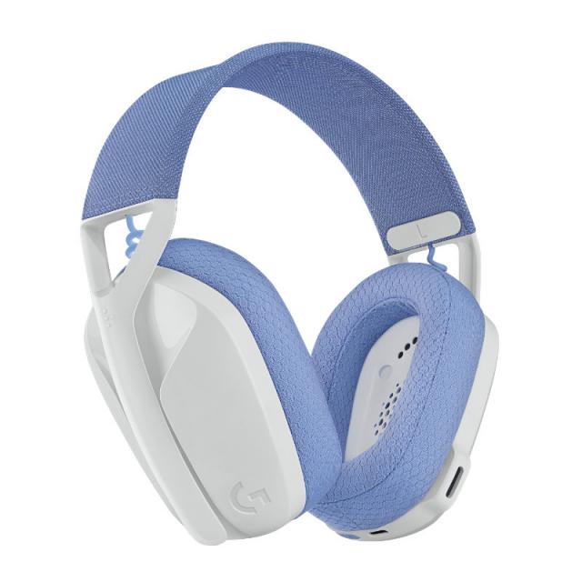 Геймърски безжични слушалки Logitech G435 Lightspeed Wireless, Микрофон, Бял 