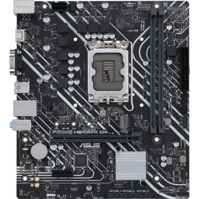 Motherboard ASUS PRIME H610M-K D4, LGA 1700 mATX, 2x DDR4, 1x M.2