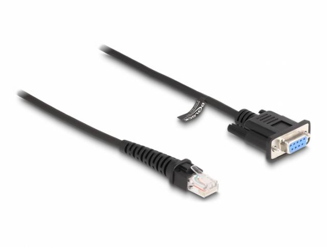 Delock Coiled Cable RJ50 male to D-Sub 9 female 1.5 m black 