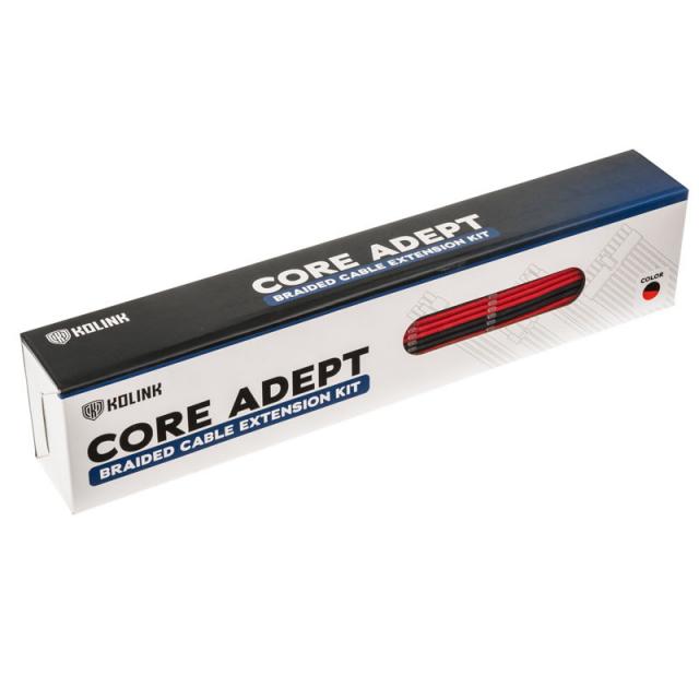 Sleeved Extension Cable Kit Kolink Core, Black/Red 