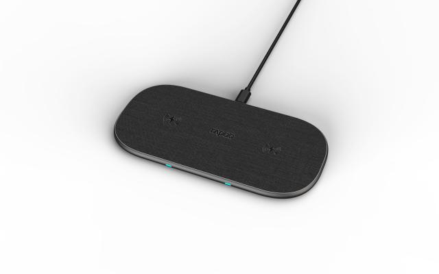 Wireless Dual Charging Pad RAPOO XC260, Qi, 7.5W/10W, Black 