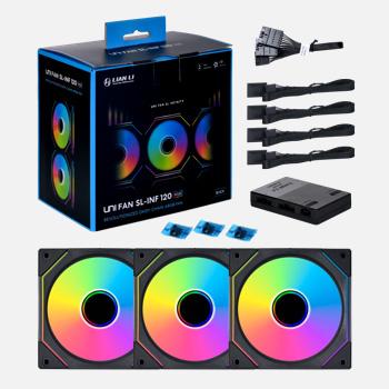 Fans Lian Li UNI SL-INF 120 ARGB 3 Fan Pack Black Controller included 