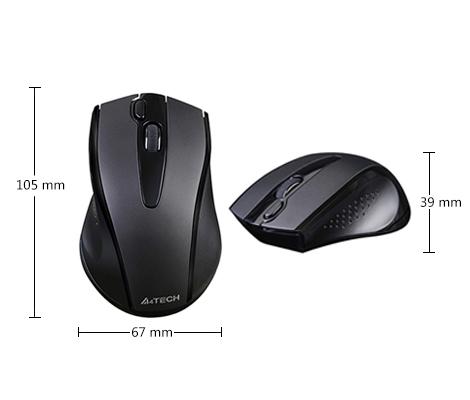 Wireless Silent Mouse A4tech G9-500FS,  Black 