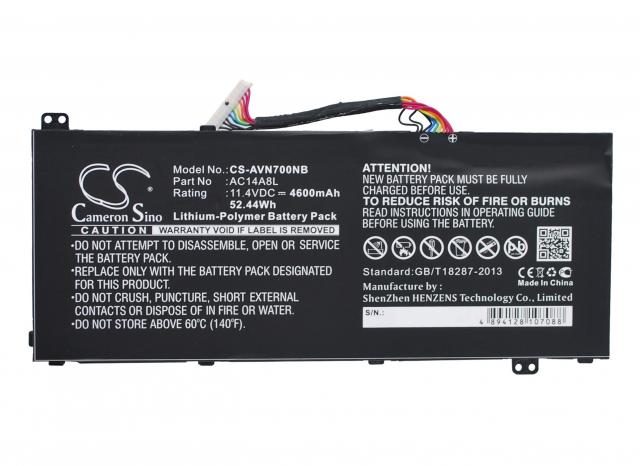 Laptop Battery for Acer Aspire Nitro V15 VN7-571G VN7-572G VN7-591G VN7-592G i V17 VN7-791G VN7-792G  AC14A8L 11.4V 4600mAh CAMERON SINO 