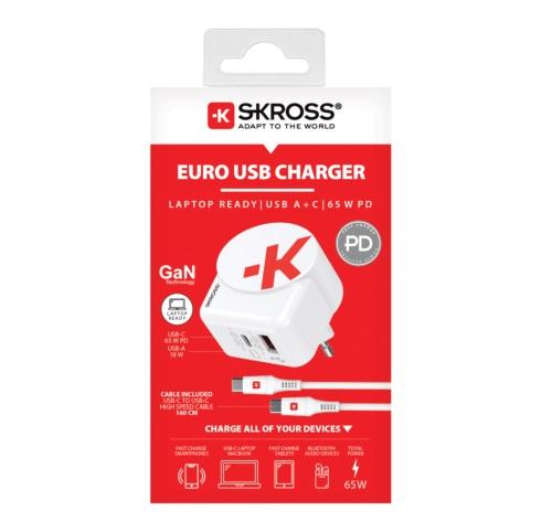 Skross Euro USB Charger AC65PD, USB-A, USB-C 