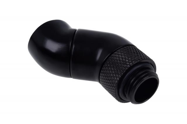 Alphacool Eiszapfen angled adaptor double-45° rotatable G1/4 outer thread to G1/4 inner thread - deep black 