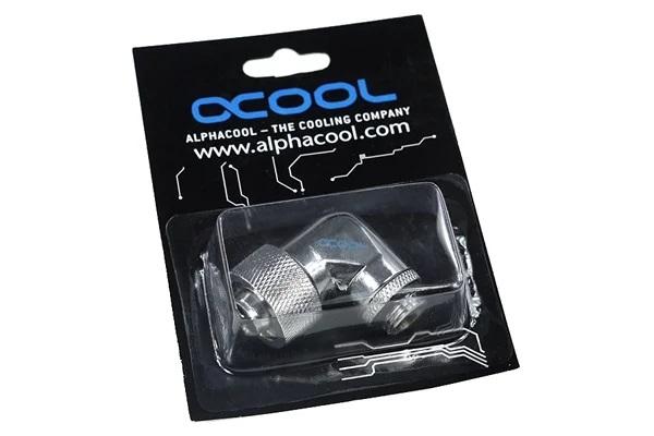 Alphacool 16/10 compression fitting 90° revolvable G1/4'', chrome 