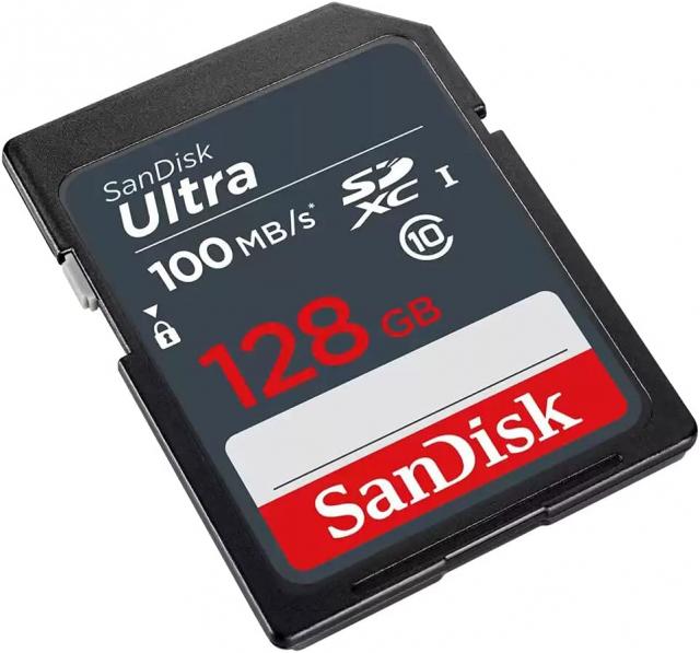 Memory card SANDISK Ultra SDXC, 128GB, Class 10 UHS-I, 100 Mb/s 