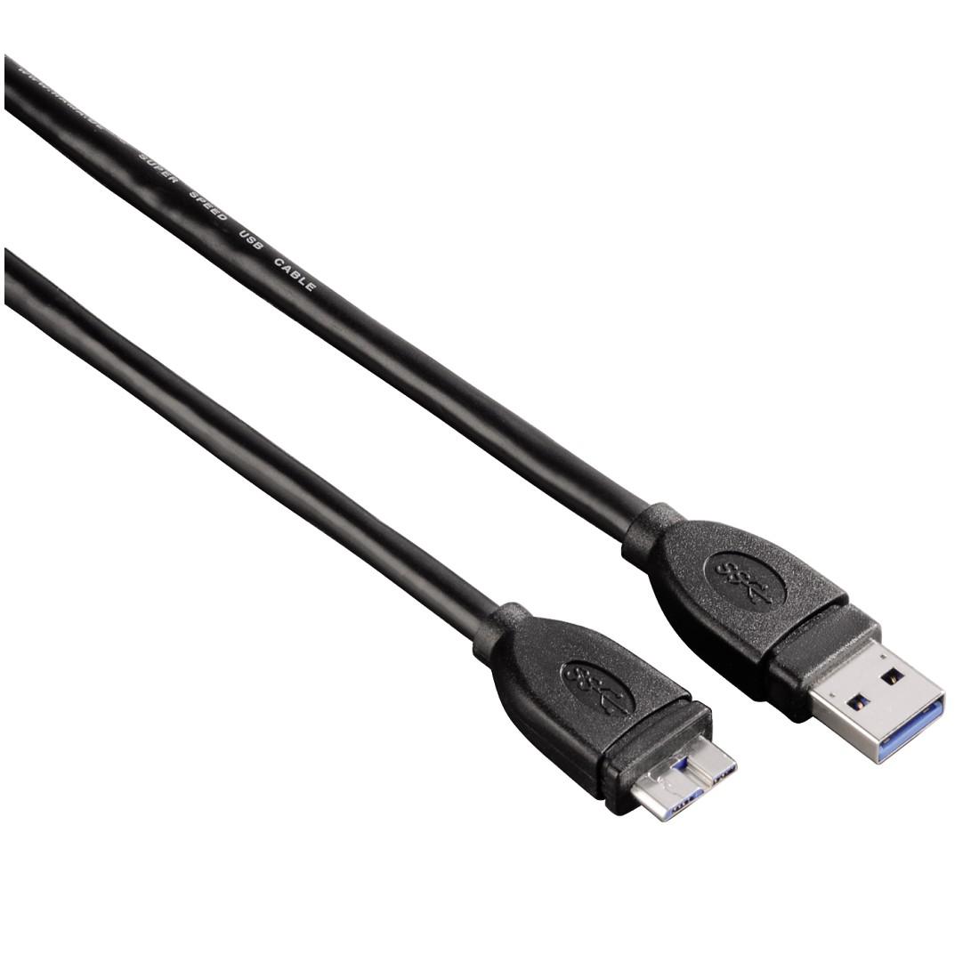 Кабел HAMA 54507 USB 3.0 A мъжко - USB 3.0 Micro B мъжко, 1.8 м, 1 звезда