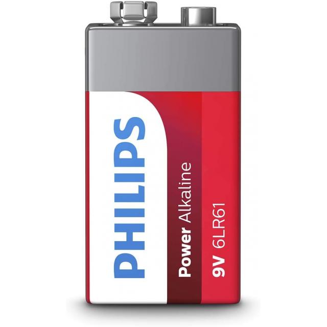 Алкална батерия PHILIPS Power, 6LR61P1B / 10, 6LR61, 9V, 1 брой/блистер