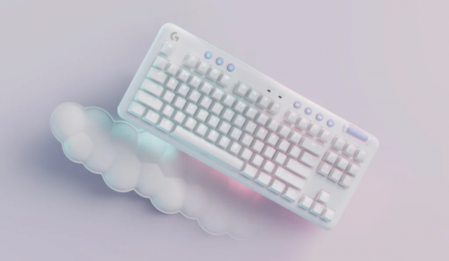 Безжична геймърска механична клавиатура Logitech G G715, TKL, Tactile, RGB LED, US Layout, бяла 