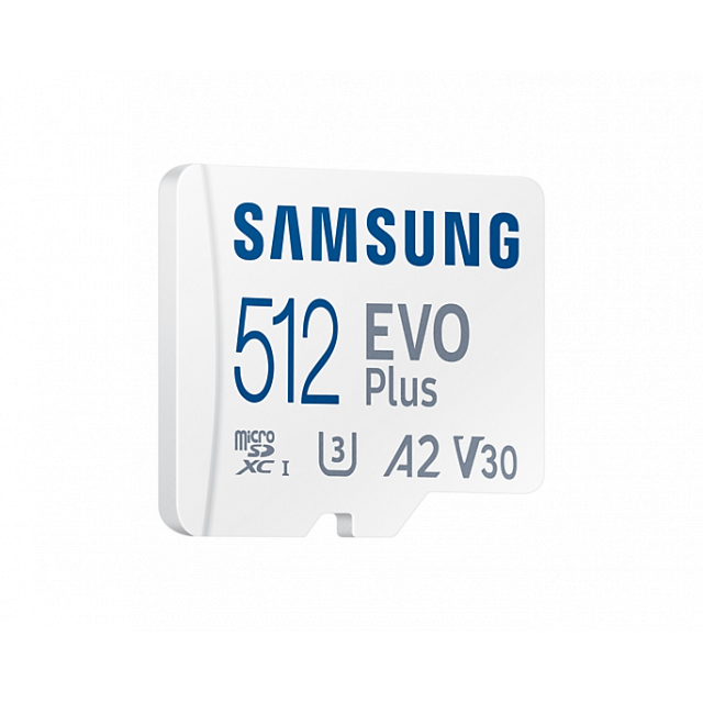 Карта памет Samsung EVO Plus, microSDXC, UHS-I, 512GB, Адаптер