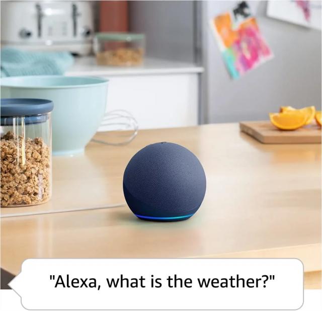 Преносима смарт тонколона Amazon Echo Dot 5, Гласов асистент, Alexa, Тъмносиня 