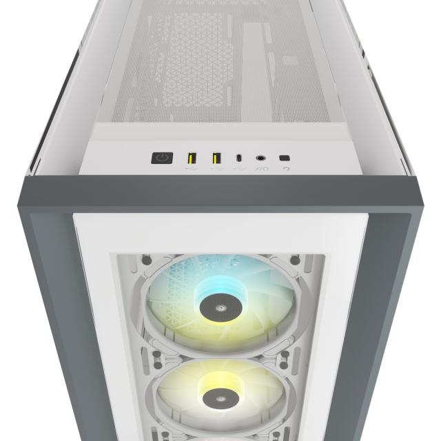 Case Corsair iCUE 5000X RGB Mid Tower, Tempered Glass, White 