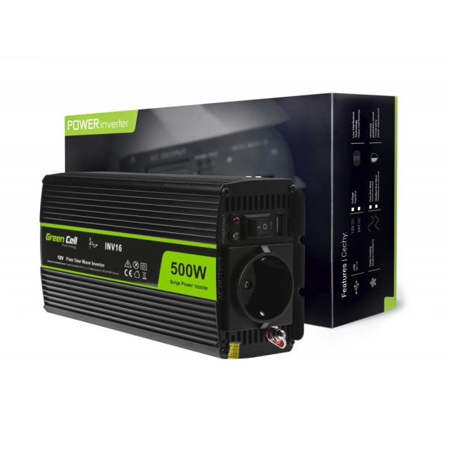 Inverter 12/220 V  DC/AC 500W/1000W  Pure sine wave GREEN CELL