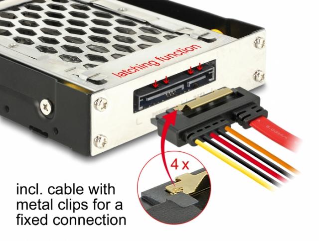 Delock 3.5″ Mobile Rack for 1 x 2.5″ SATA / SAS HDD / SSD with vibration protection 