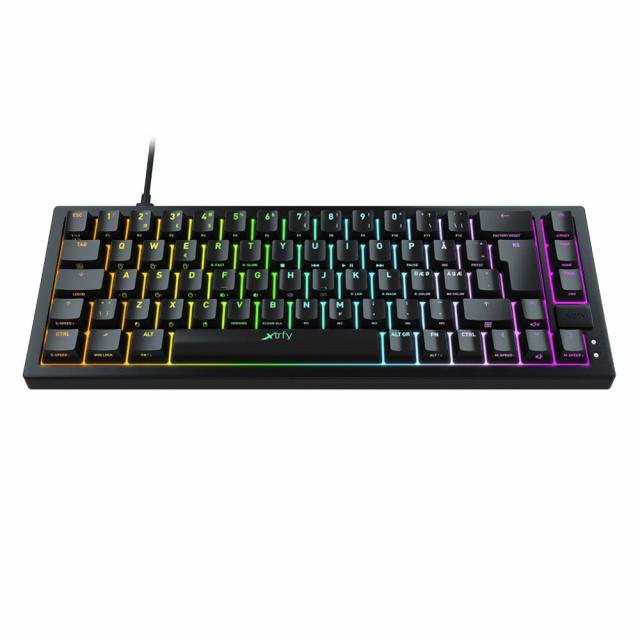Геймърскa механична клавиатура XTRFY K5, 65% Hotswap, RGB подсветка, UK Layout Kailh Red, Черен 